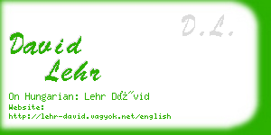 david lehr business card